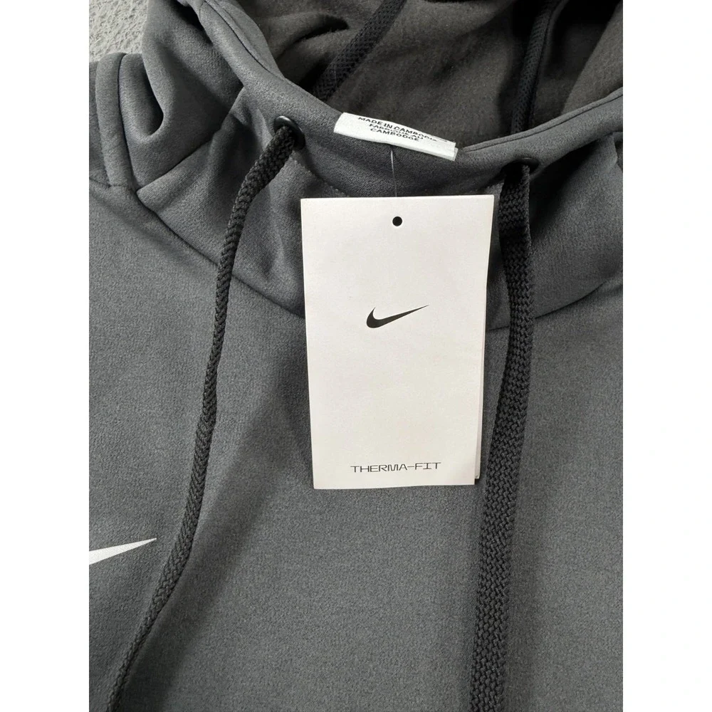 Nike Therma-Fit‎ Training Hoodie Men Large Gray Pullover Long Sleeve CN9473-060